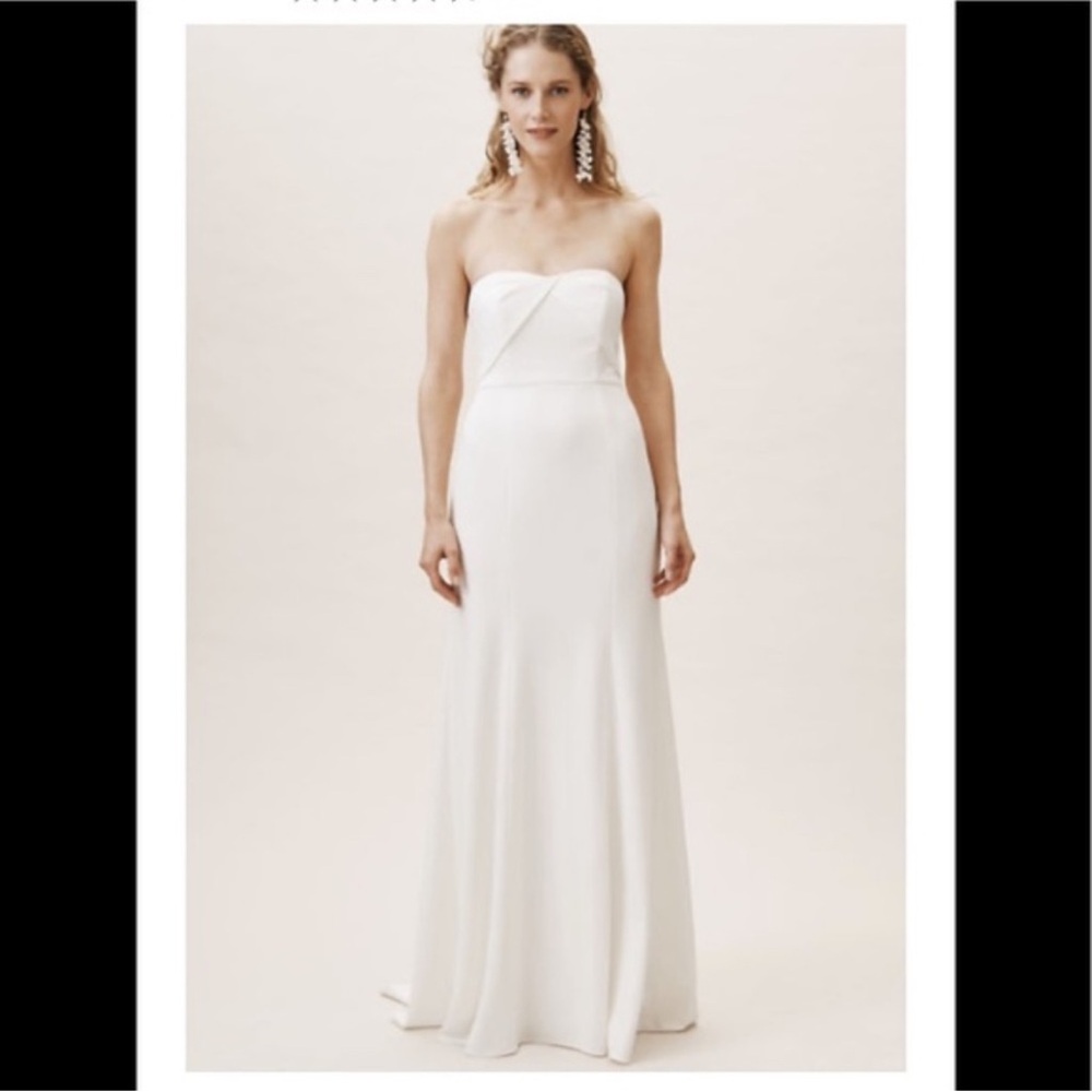 Watters White Off-Shoulder A-Line Wedding Dress - Picture 6 of 8